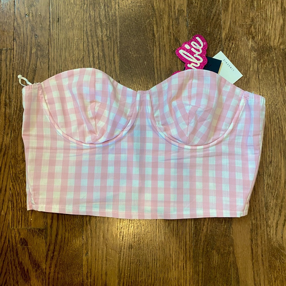 Zara Barbie MATTEL Pink Gingham Bustier